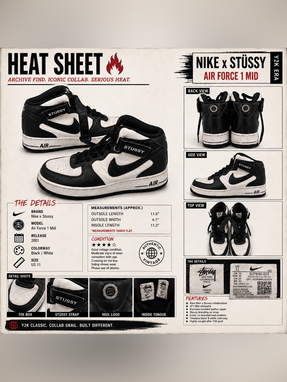 Stussy x Nike Air Force 1 Mid